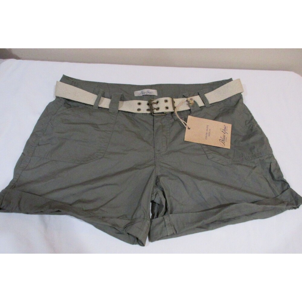 NEW Blue Epic Khaki Shorts Women Sz 16 Olive Green MSRP 19.99